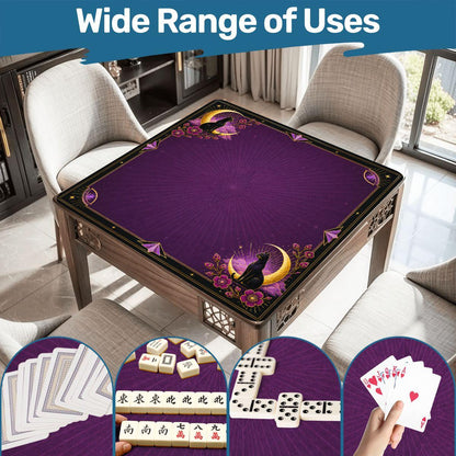 Midnight Mahjong Themed Game Mat, Luxe Purple Mahjong Mat 31.5"x31.5"