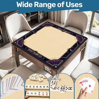 Midnight Mahjong Themed Game Mat, Luxe Purple Mahjong Mat 31.5"x31.5"