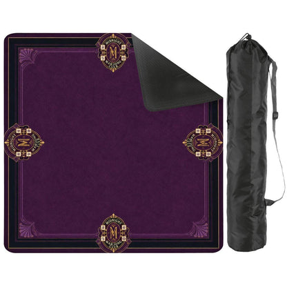Midnight Mahjong Themed Game Mat, Luxe Purple Mahjong Mat 31.5"x31.5"