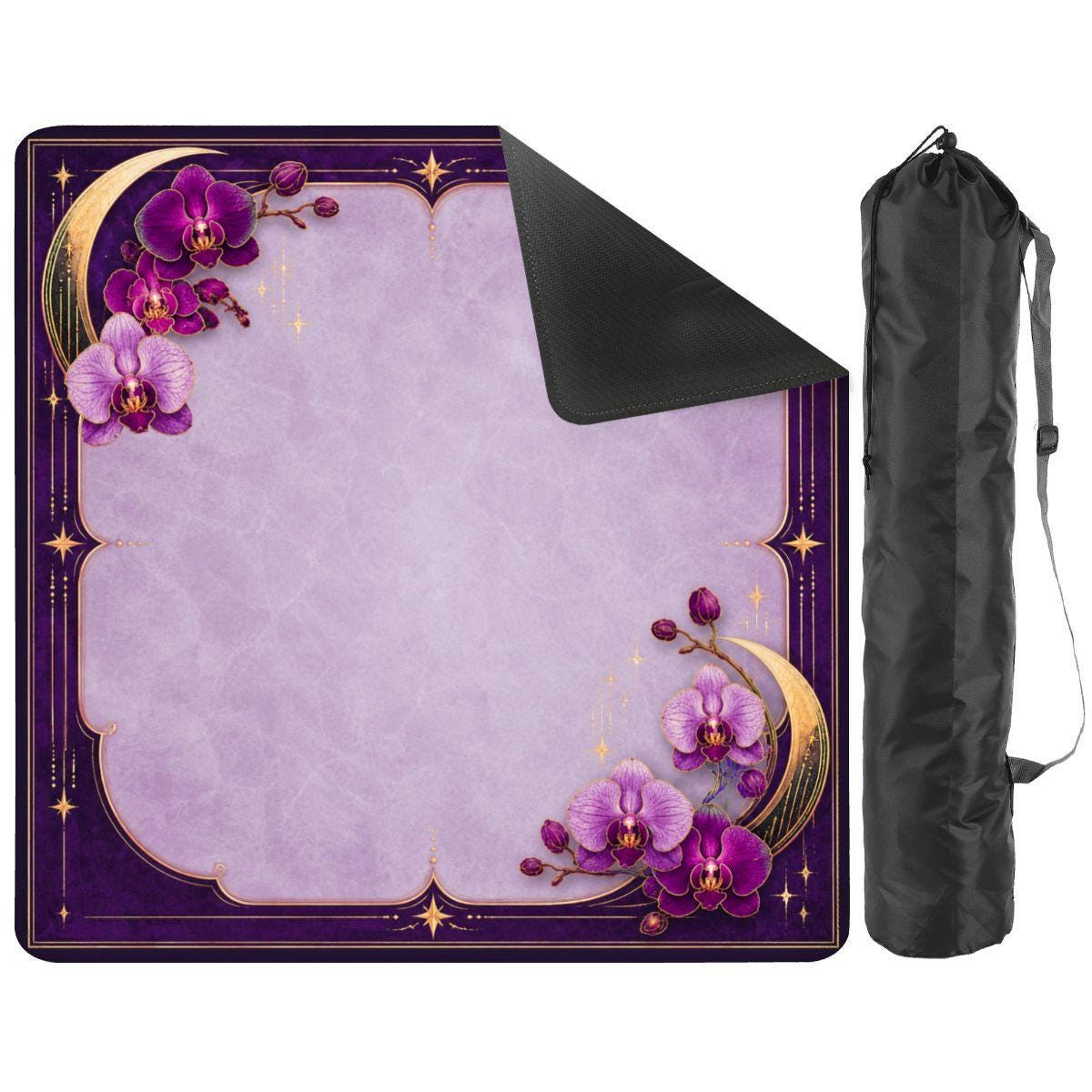 Midnight Mahjong Themed Game Mat, Luxe Purple Mahjong Mat 31.5"x31.5"