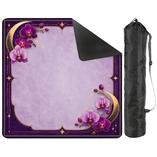 Midnight Mahjong Themed Game Mat, Luxe Purple Mahjong Mat 31.5"x31.5"