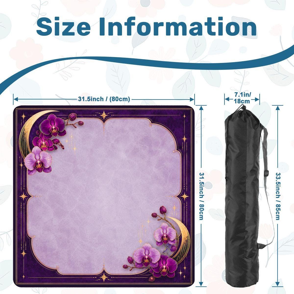 Midnight Mahjong Themed Game Mat, Luxe Purple Mahjong Mat 31.5"x31.5"