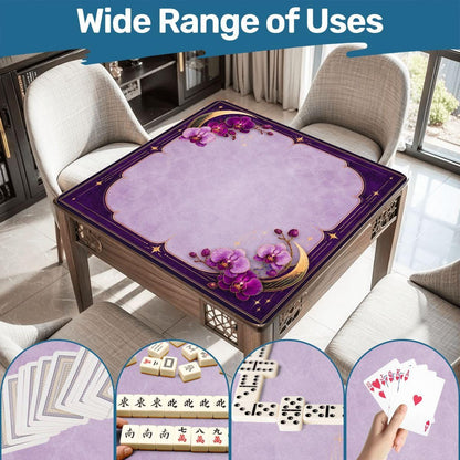 Midnight Mahjong Themed Game Mat, Luxe Purple Mahjong Mat 31.5"x31.5"