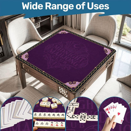 Midnight Mahjong Themed Game Mat, Luxe Purple Mahjong Mat 31.5"x31.5"