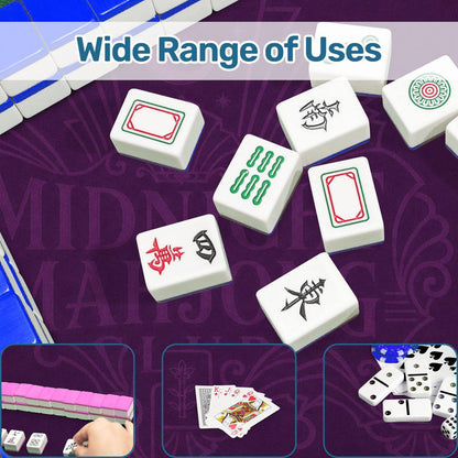 Midnight Mahjong Themed Game Mat, Luxe Purple Mahjong Mat 31.5"x31.5"