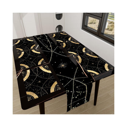 Gothic Decor Table Runner Placemat Set of 7 Pieces, Halloween Home Decor for Dinner Party