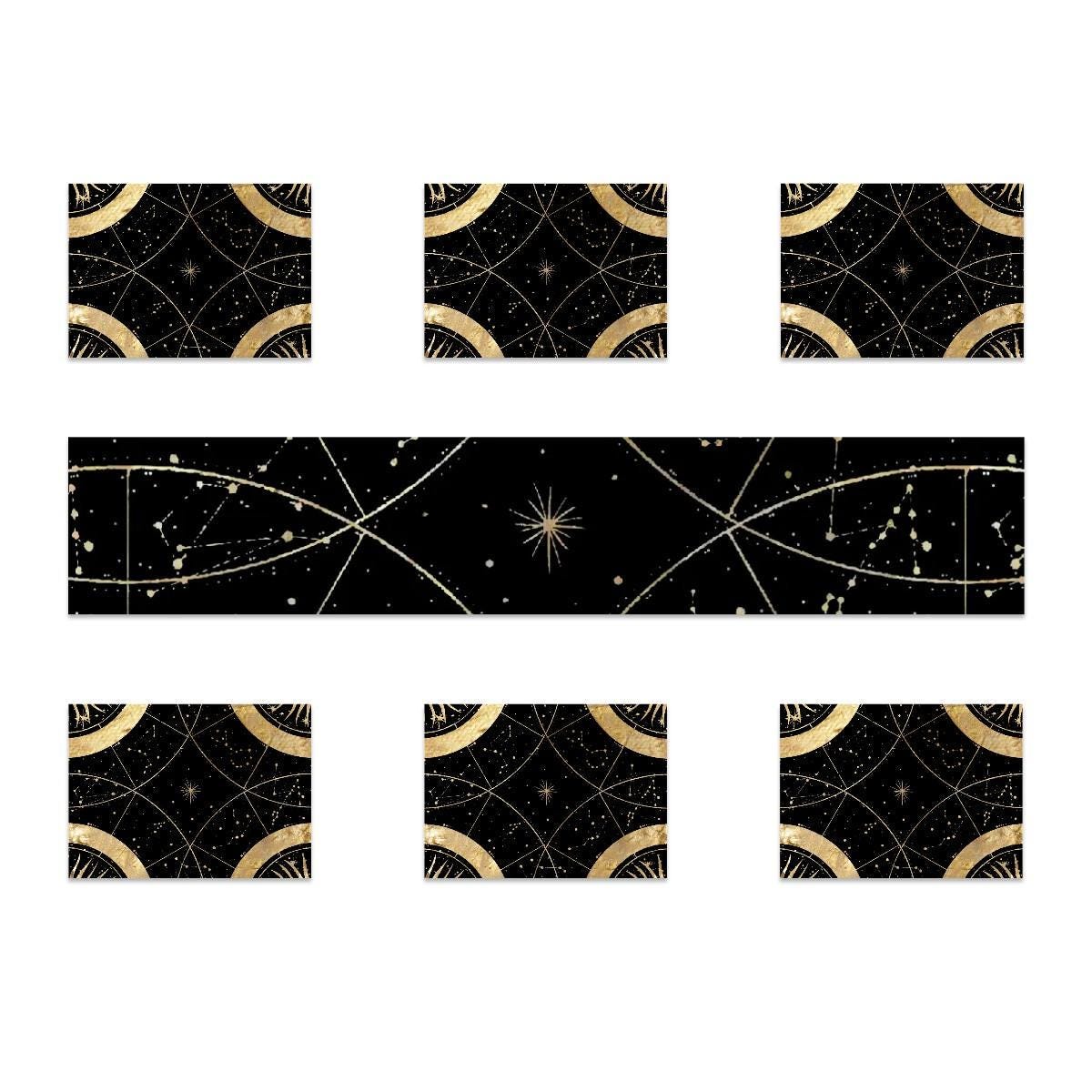 Gothic Decor Table Runner Placemat Set of 7 Pieces, Halloween Home Decor for Dinner Party