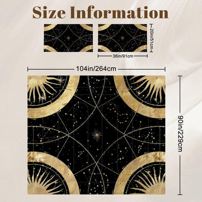 Black and Gold Celestial Comforter Set King | Witchy Whimsigoth Bedding | Boho Moon Star Bedroom Decor | Gothic Comforter