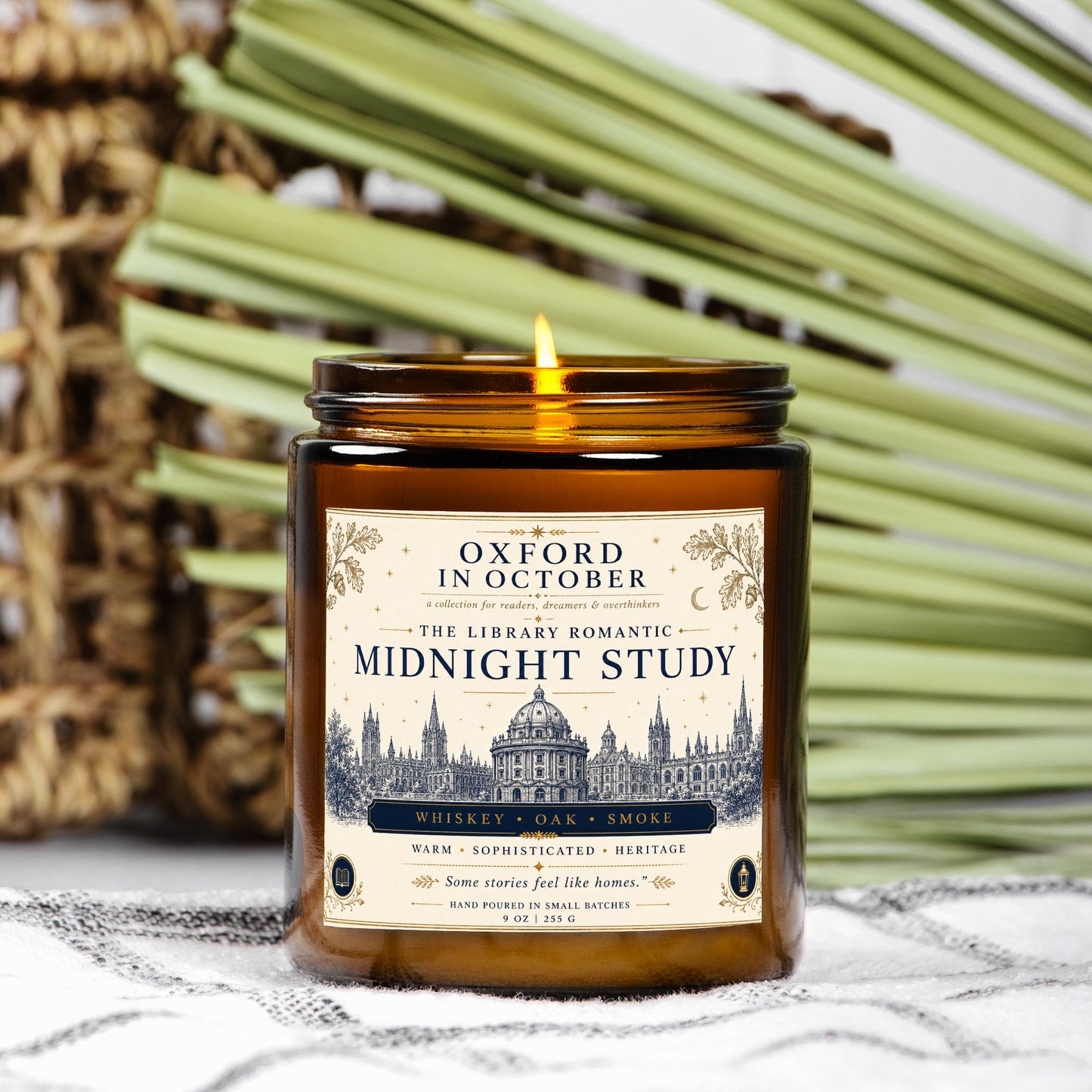 Midnight Study Scented Candle, Dark Academia Decor Literary Girl Reader Gift, Oxford in October Home Decor Bookish Back to School Gifts