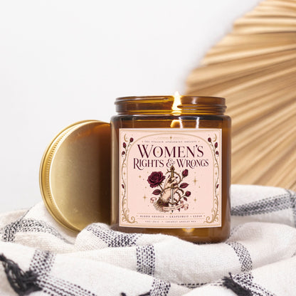 Romantasy Candle for Book Lovers, I Support Female Rage, Blood Orange Grapefruit Cedar Scented Candle