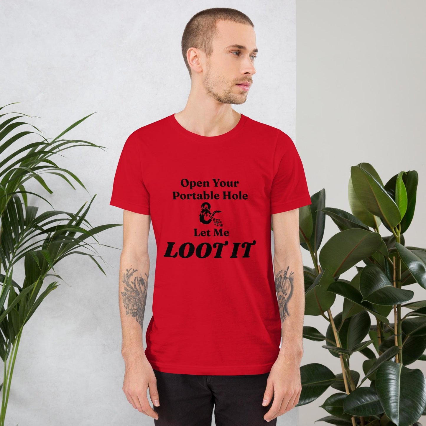 Funny DnD T-Shirt - Open Your Portable Hole & Let Me Loot It - Soft Unisex T-Shirt