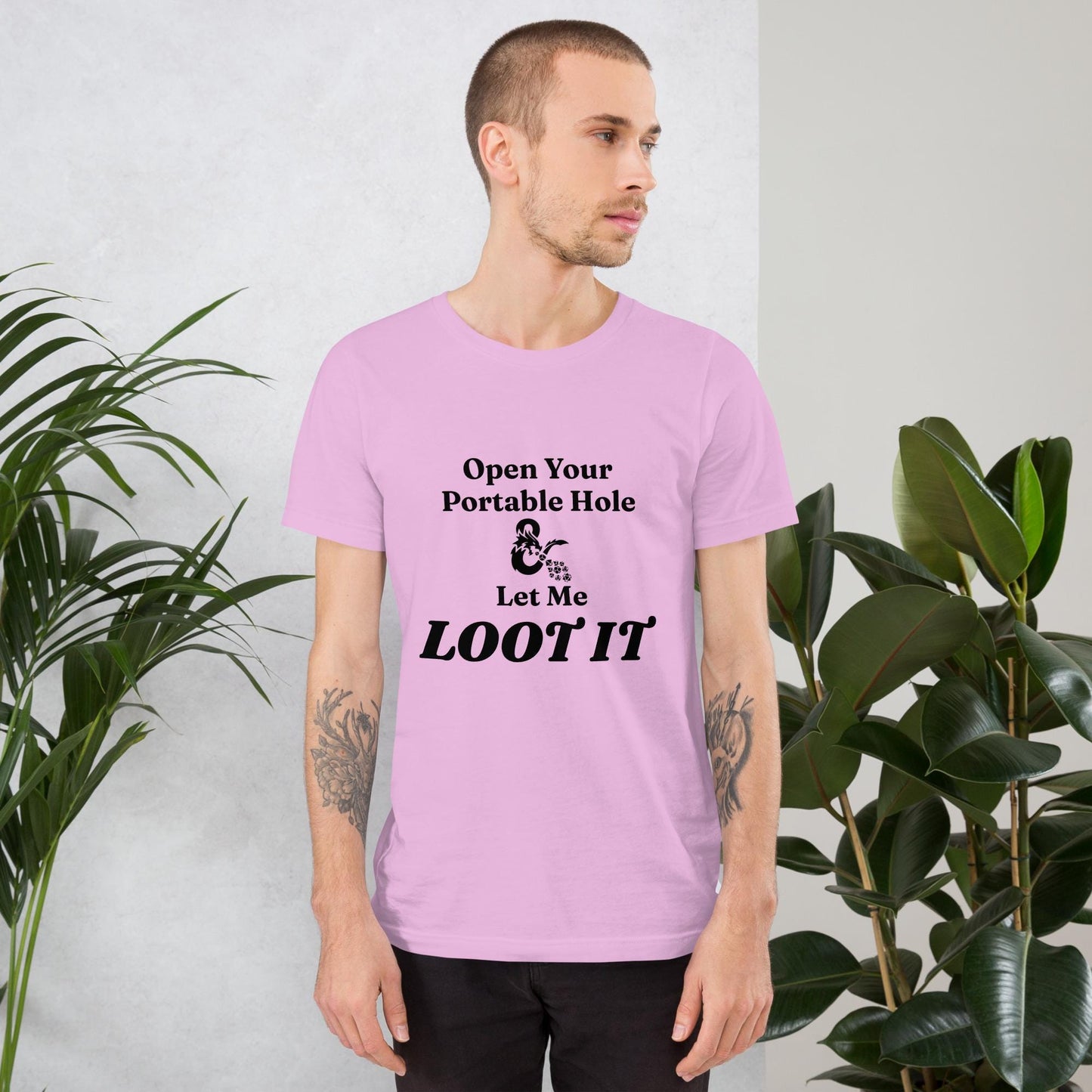 Funny DnD T-Shirt - Open Your Portable Hole & Let Me Loot It - Soft Unisex T-Shirt