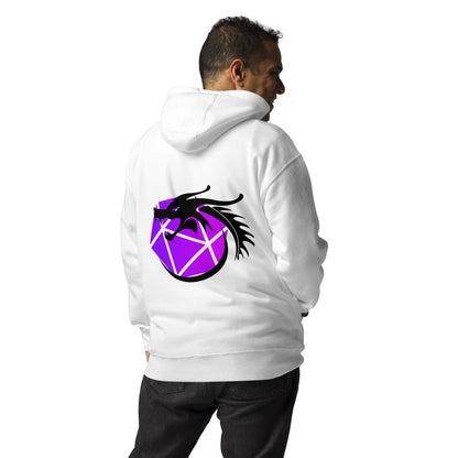 Dragon Emblem Hoodie - Unique D&D Inspired Unisex Hoodie in Blue, Purple, White, and Gray