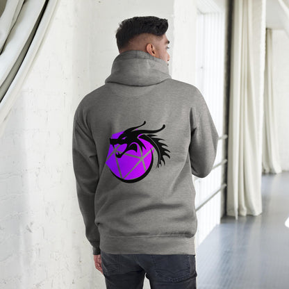 Dragon Emblem Hoodie - Unique D&D Inspired Unisex Hoodie in Blue, Purple, White, and Gray