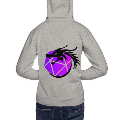 Dragon Emblem Hoodie - Unique D&D Inspired Unisex Hoodie in Blue, Purple, White, and Gray