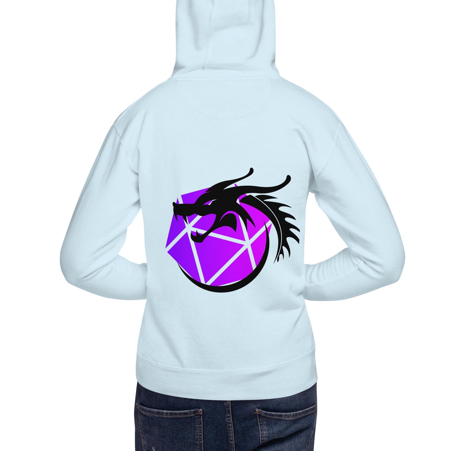 Dragon Emblem Hoodie - Unique D&D Inspired Unisex Hoodie in Blue, Purple, White, and Gray