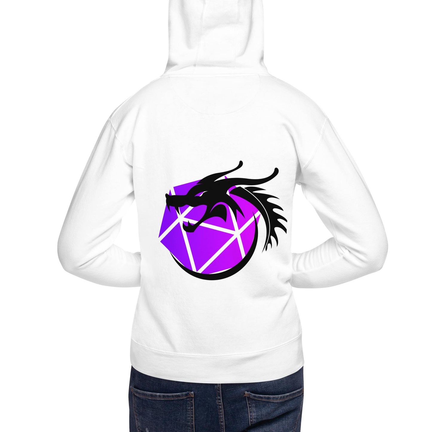 Dragon Emblem Hoodie - Unique D&D Inspired Unisex Hoodie in Blue, Purple, White, and Gray