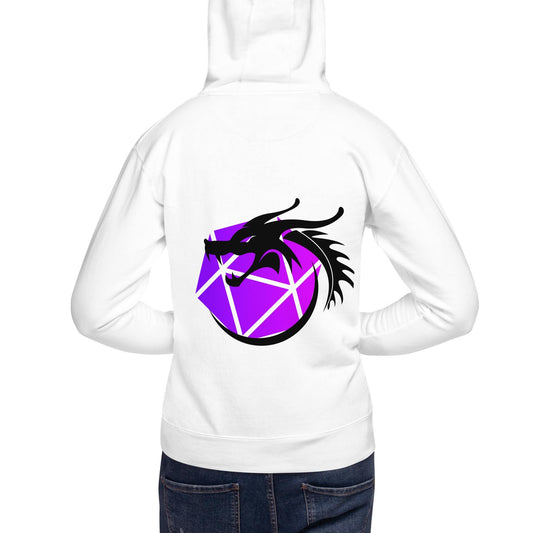 Dragon Emblem Hoodie - Unique D&D Inspired Unisex Hoodie in Blue, Purple, White, and Gray