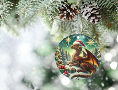 Dragon Ornament - "Seasons Hoardings" Holiday Dragon Christmas Ornament - Whimsical Home Decor, Holiday Gifts, Seasonal Decor