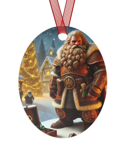 Holiday Heroes Ornament - D&D Inspired Metal Ornament - Choose Your Character and Personalized Text for the Enchanted Holiday Season