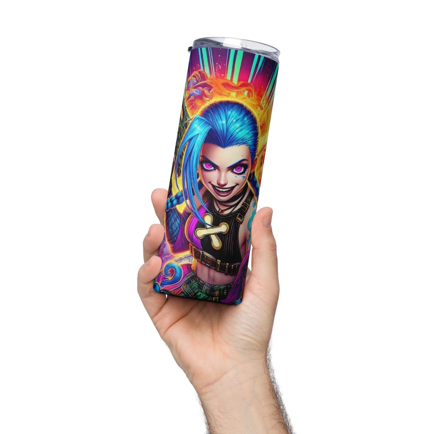 Jinx Travel Mug - Arcane Chaos Inspired Stainless Steel Tumbler - Everyone's Favorite Powder Monkey - Great Gift for Fans of the Show