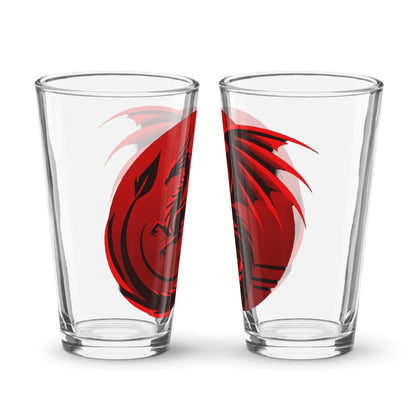 Dragon Emblem Pint Glass - D&D Inspired Drinkware - Colorful and Modern, Choose Your Favorite Color