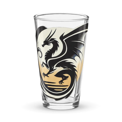 Dragon Emblem Pint Glass - D&D Inspired Drinkware - Colorful and Modern, Choose Your Favorite Color