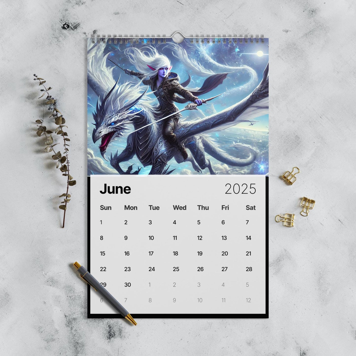 D&D Calendar - 2025 A Year for Adventure - Dungeons and Dragons RPG Wall calendar