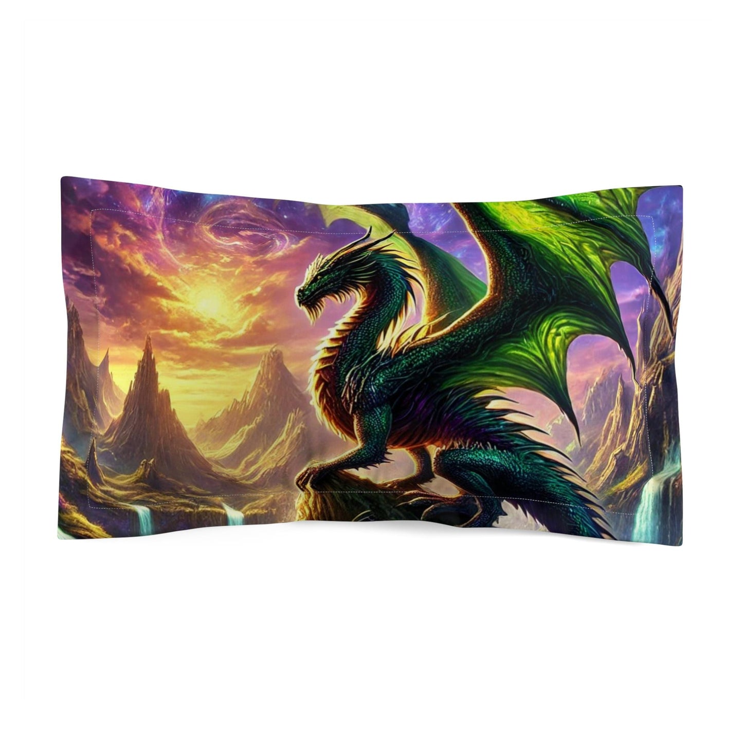 Dragon's Domain Pillowcase - Enchanting Fantasy Microfiber Pillow Sham - Choose Your Favorite Design - Matching Comforter and Rug Available