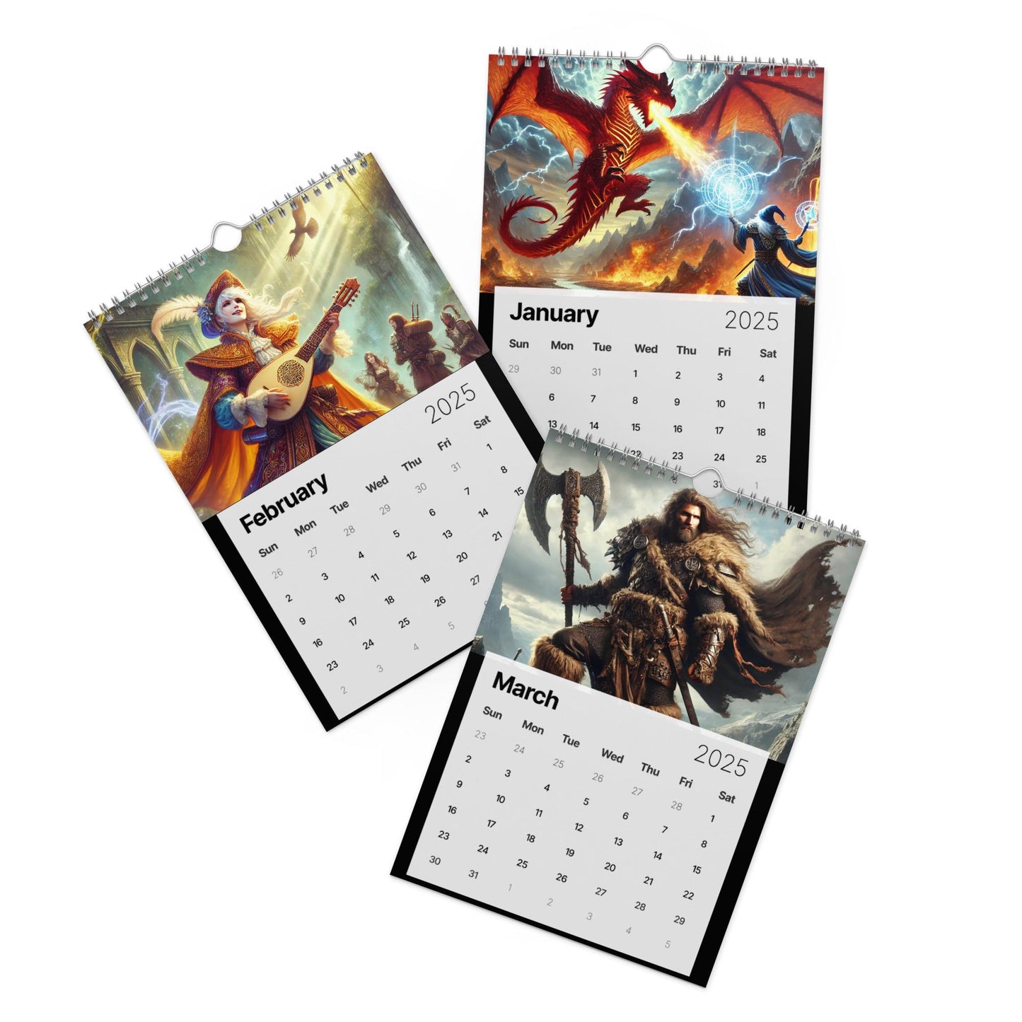 D&D Calendar - 2025 A Year for Adventure - Dungeons and Dragons RPG Wall calendar