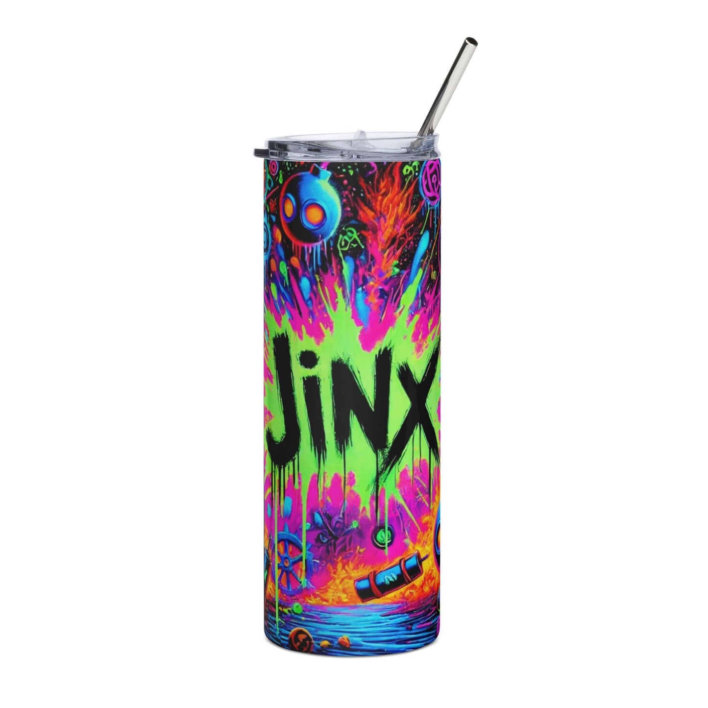 Jinx Travel Mug - Arcane Chaos Inspired Stainless Steel Tumbler - Everyone's Favorite Powder Monkey - Great Gift for Fans of the Show