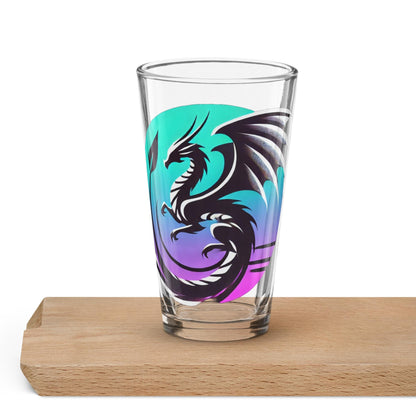 Dragon Emblem Pint Glass - D&D Inspired Drinkware - Colorful and Modern, Choose Your Favorite Color