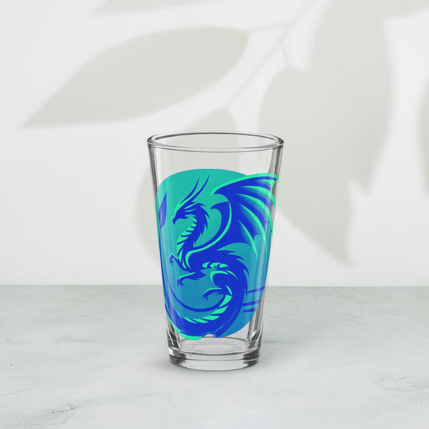 Dragon Emblem Pint Glass - D&D Inspired Drinkware - Colorful and Modern, Choose Your Favorite Color