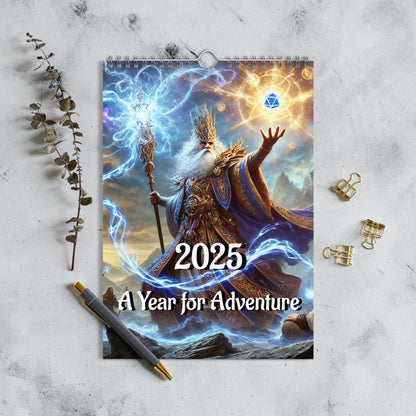 D&D Calendar - 2025 A Year for Adventure - Dungeons and Dragons RPG Wall calendar