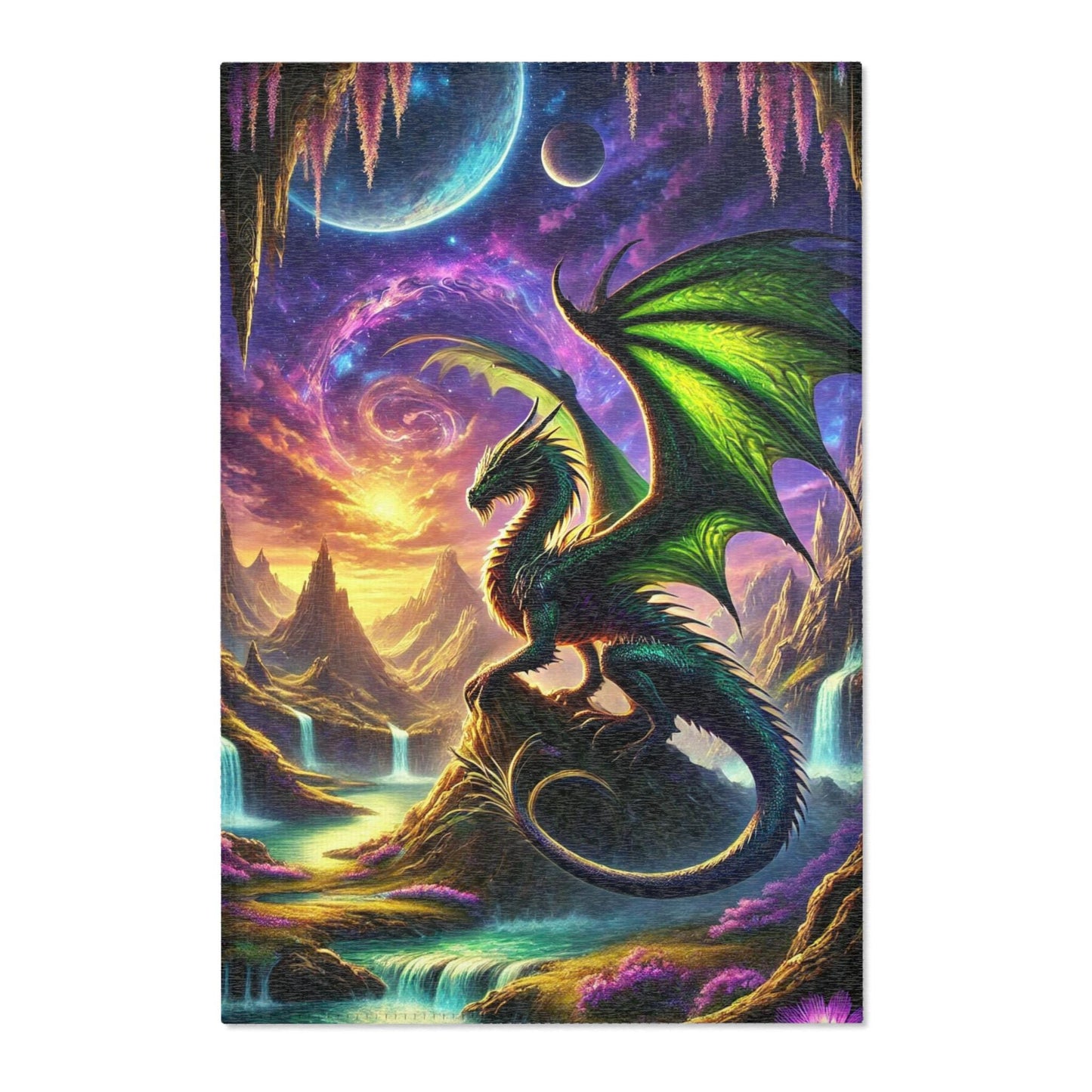 Dragon's Domain Area Rug - Enchanted Home Decor - Choose Your Favorite Design, Gaming Room, Bedroom, Matching Bedding Available