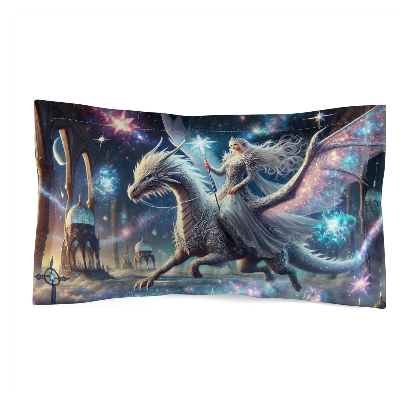 Dragon's Domain Pillowcase - Enchanting Fantasy Microfiber Pillow Sham - Choose Your Favorite Design - Matching Comforter and Rug Available