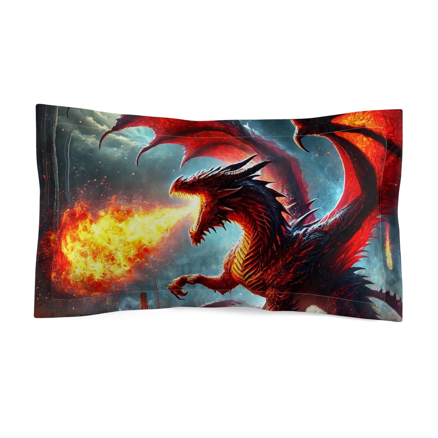 Dragon's Domain Pillowcase - Enchanting Fantasy Microfiber Pillow Sham - Choose Your Favorite Design - Matching Comforter and Rug Available