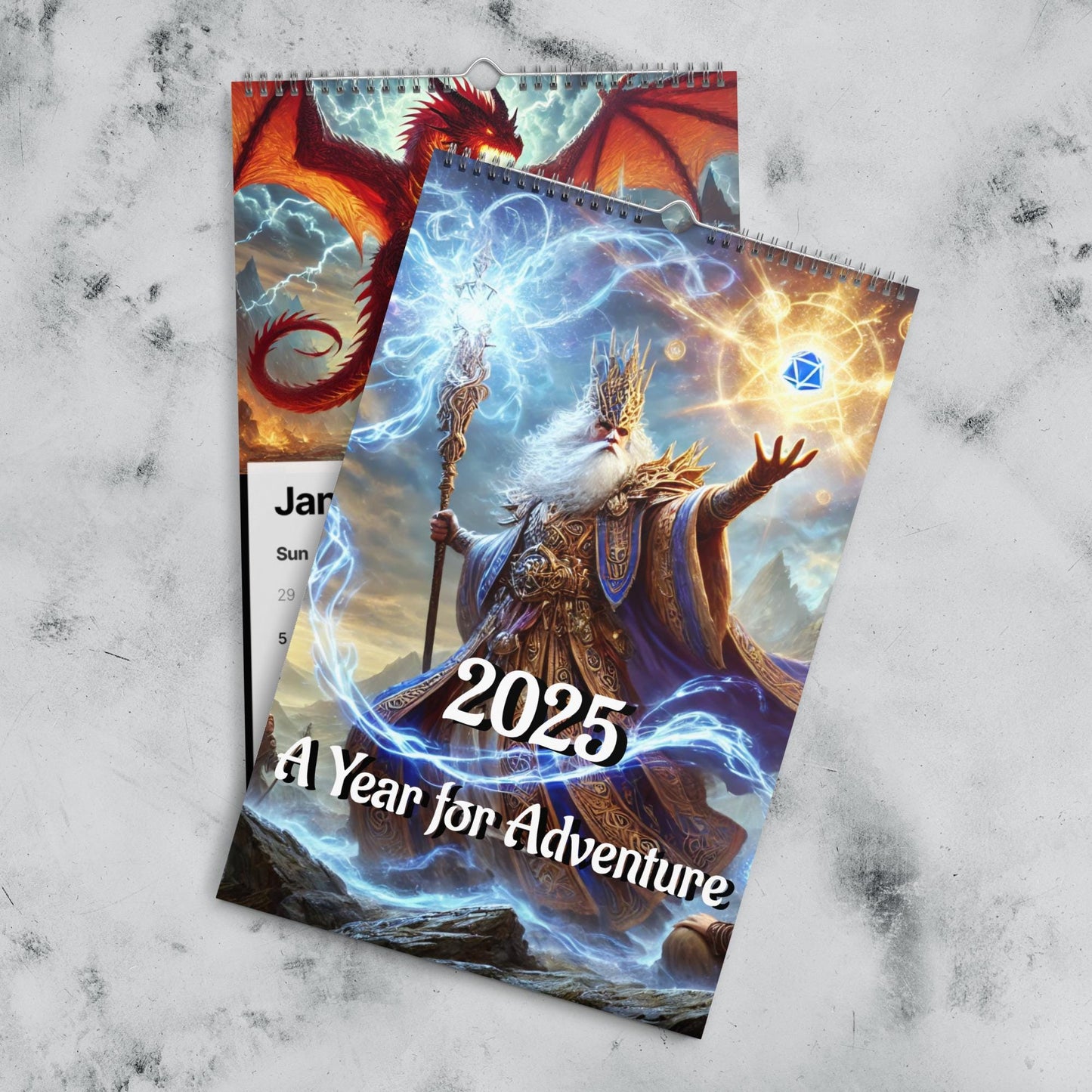 D&D Calendar - 2025 A Year for Adventure - Dungeons and Dragons RPG Wall calendar