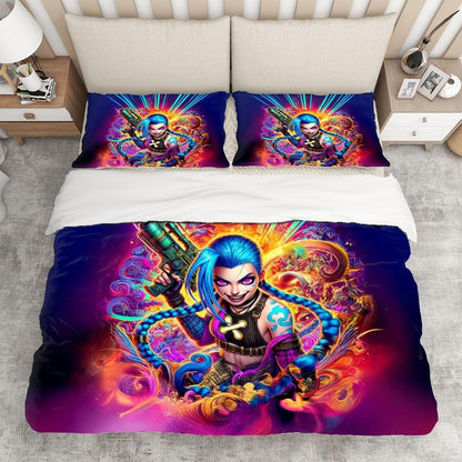 Jinx Bedding Set - Arcane Inspired Bedroom Decor - Choose Your Favorite Design - Queen Duvet Cover Set