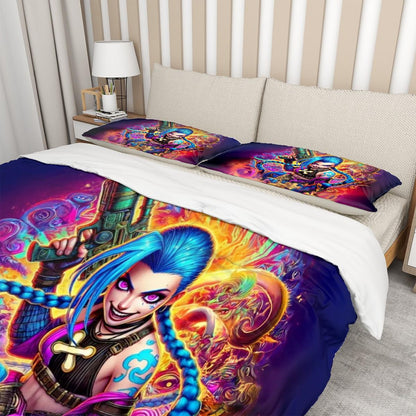 Jinx Bedding Set - Arcane Inspired Bedroom Decor - Choose Your Favorite Design - Queen Duvet Cover Set