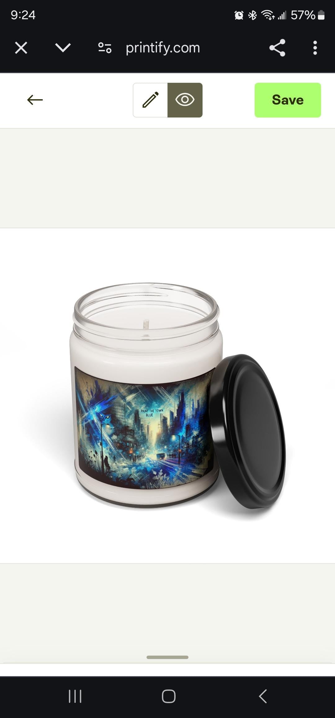 Paint the Town Blue - Jinx Arcane Inspired Scented Candle 9oz - Urban Night Scented Soy Candle