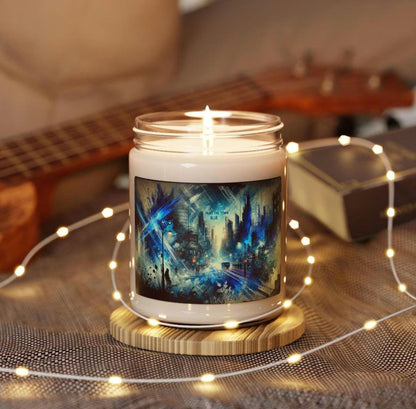 Paint the Town Blue - Jinx Arcane Inspired Scented Candle 9oz - Urban Night Scented Soy Candle