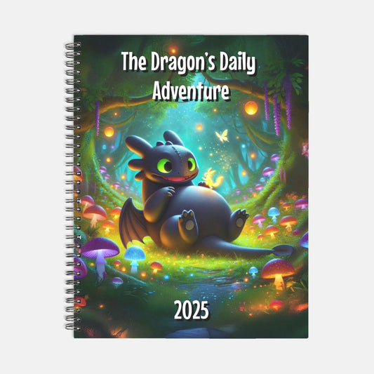 The Dragon's Daily Adventure 2025 Planner - Toothless, How to Train Your Dragon Inspired Hardcover Daily Planner, Spiral 8.5 x 11