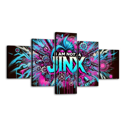 Arcane  Inspired Wall Art - Jinx Collection 5 Panel Canvas Wall Art Set -  League of Legends - Jinx Graffiti, Jinx Design, Jinx Weapons