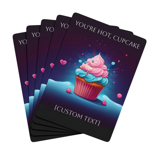 Custom Arcane Playing Cards - Vi and Caitlyn Inspired You're Hot, Cupcake Card Deck with Personalized Message