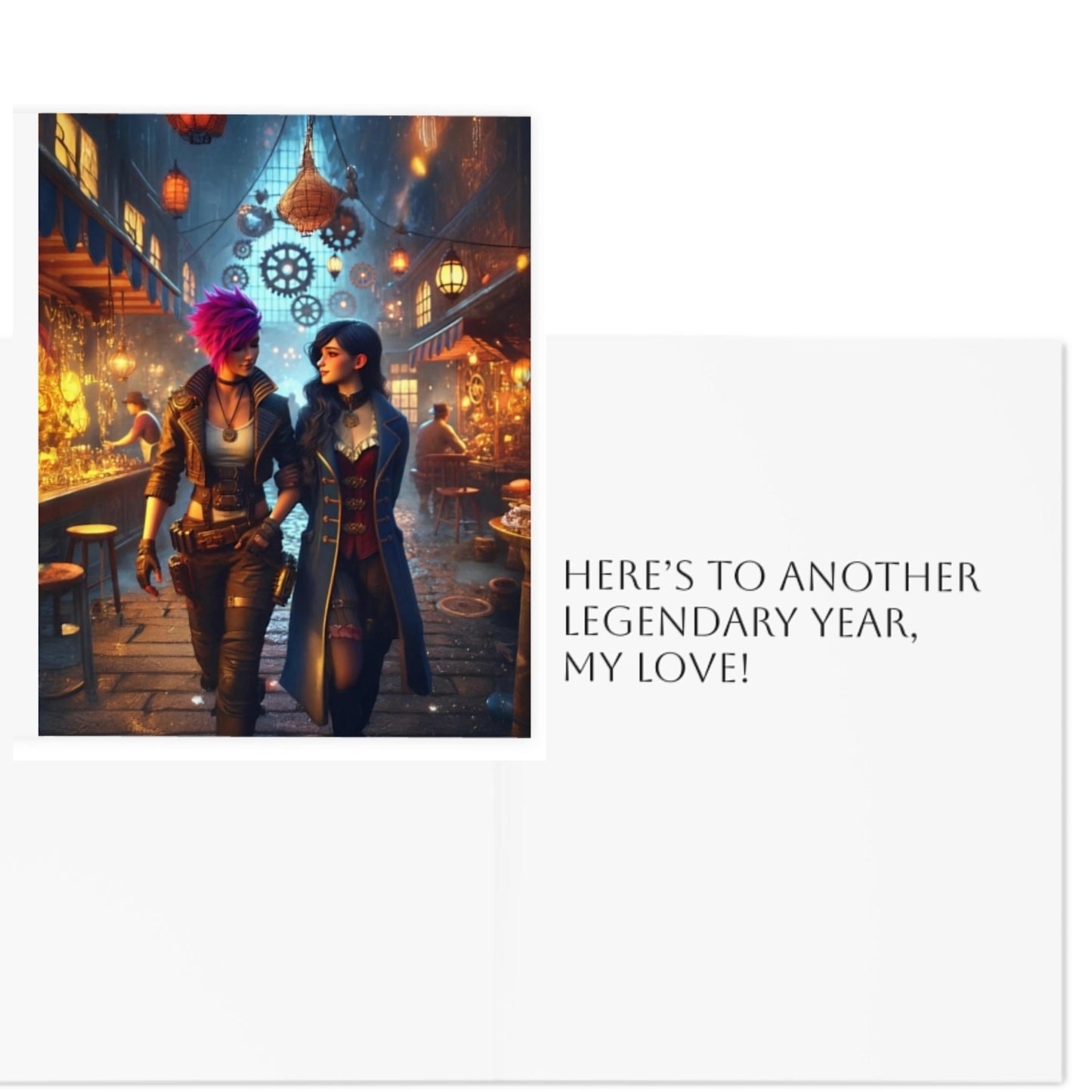 Arcane Valentines Day Card - Arcane-Inspired Variety Pack - Vi & Caitlyn Edition - Valentine's Day, Anniversary, Birthday, and Just Because