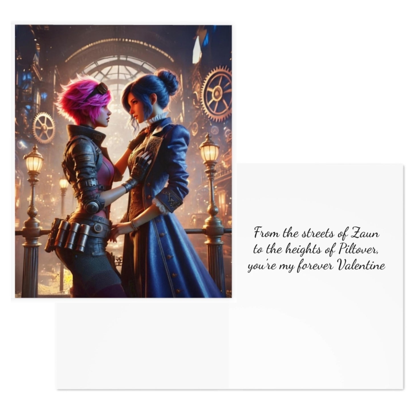 Arcane Valentines Day Card - Arcane-Inspired Variety Pack - Vi & Caitlyn Edition - Valentine's Day, Anniversary, Birthday, and Just Because