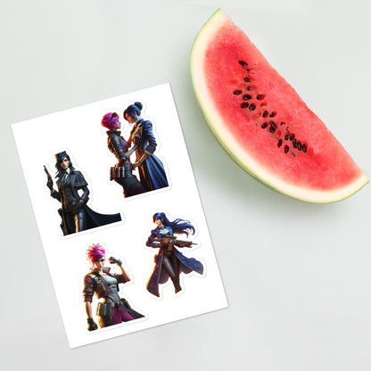 Arcane Sticker Sheet - Vi and Caitlyn Inspired Stickers - League of Legends Champions