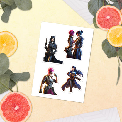 Arcane Sticker Sheet - Vi and Caitlyn Inspired Stickers - League of Legends Champions