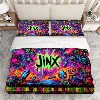 Jinx Bedding Set - Arcane Inspired Bedroom Decor - Choose Your Favorite Design - Queen Duvet Cover Set